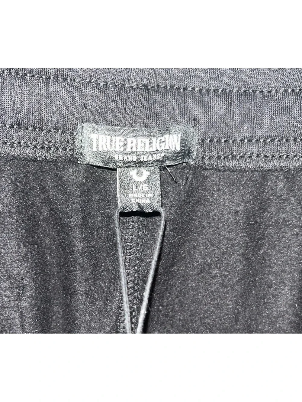 True Religion Embroidered Patch Jogger Men’s Large Jet Black MSRP $114
